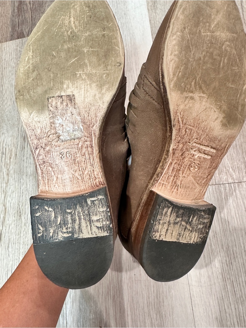 Free People Brown Leather Strappy Pointed Toe Ankle Booties EU 36 - Picture 6 of 6